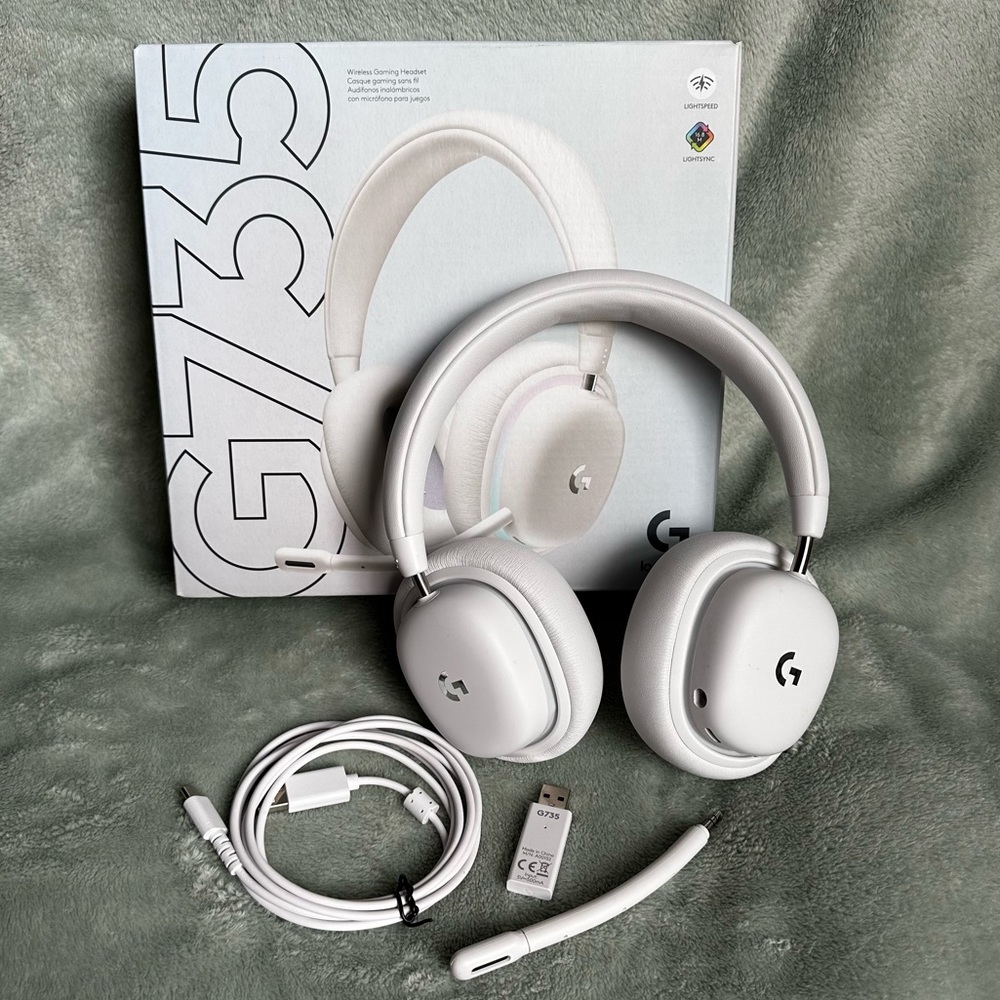 Logitech - G735 Aurora Collection Wireless Gaming Headset - White Mist
